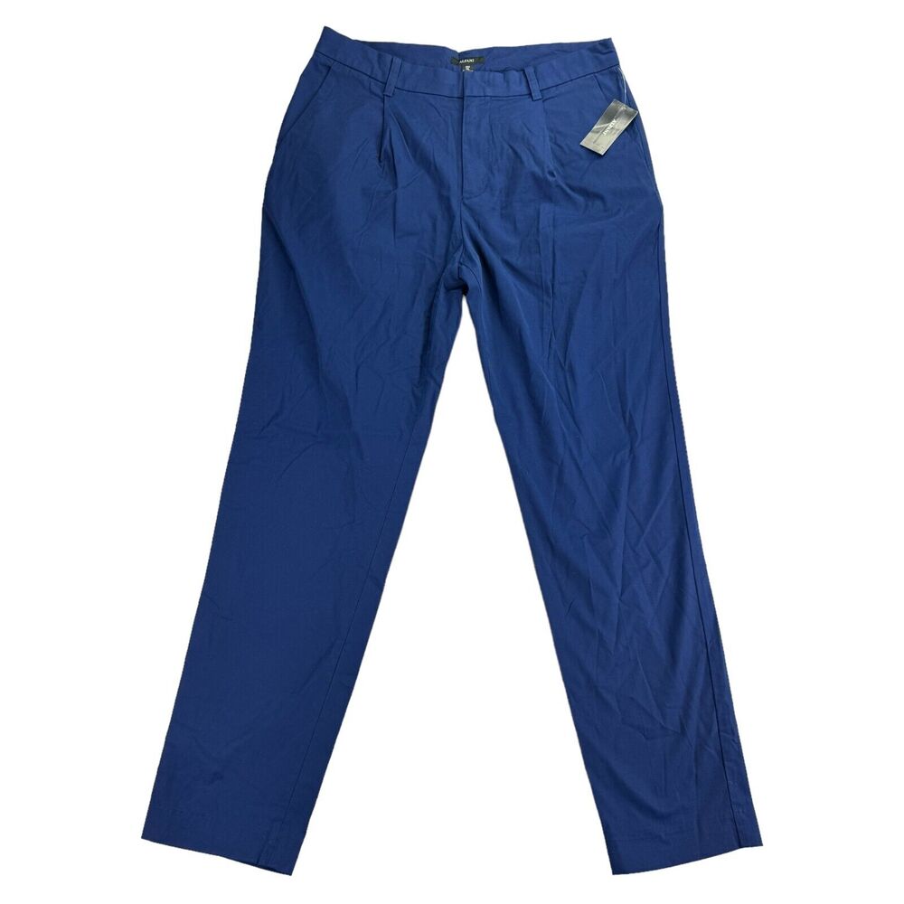 Alfani Mens Regular Fit Stretch Pleated Chino Dress Pants Blue 30x30